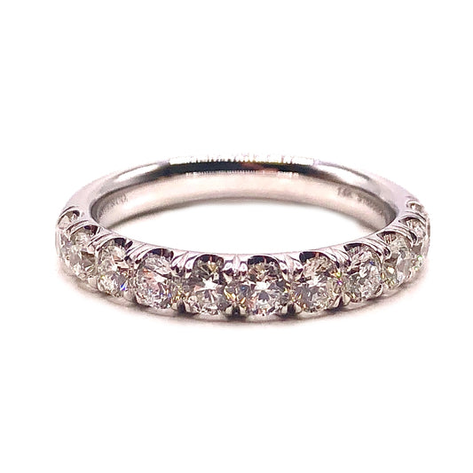French Pave Diamond Wedding Band