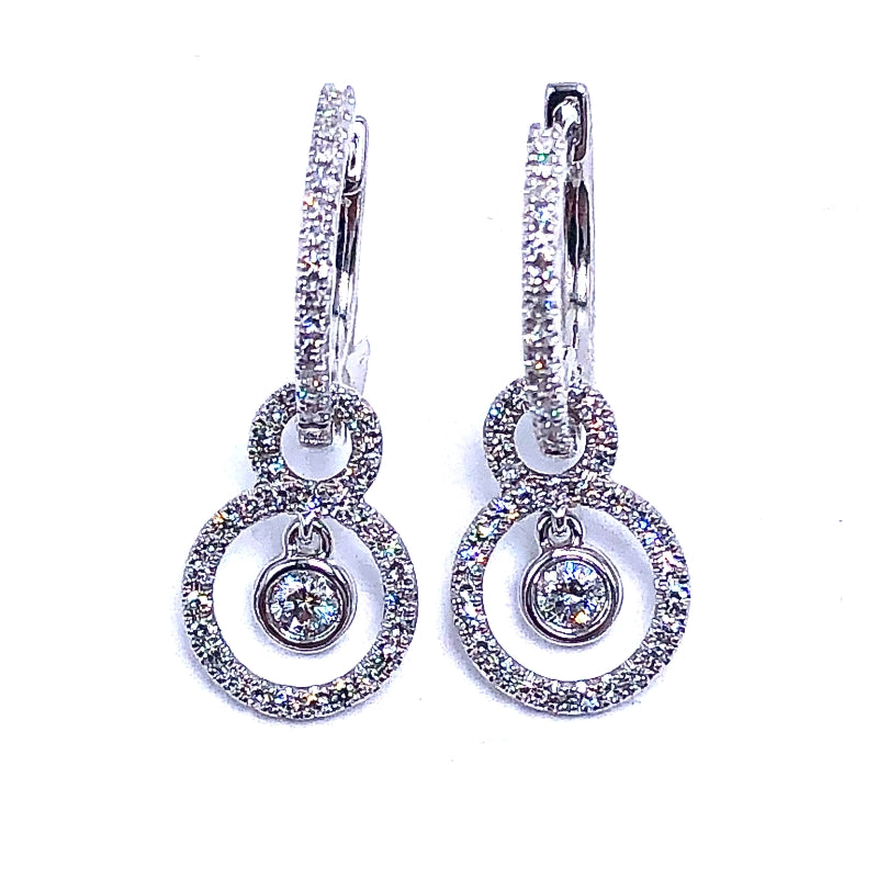 Shy Creations Diamond Huggie Circle Earrings