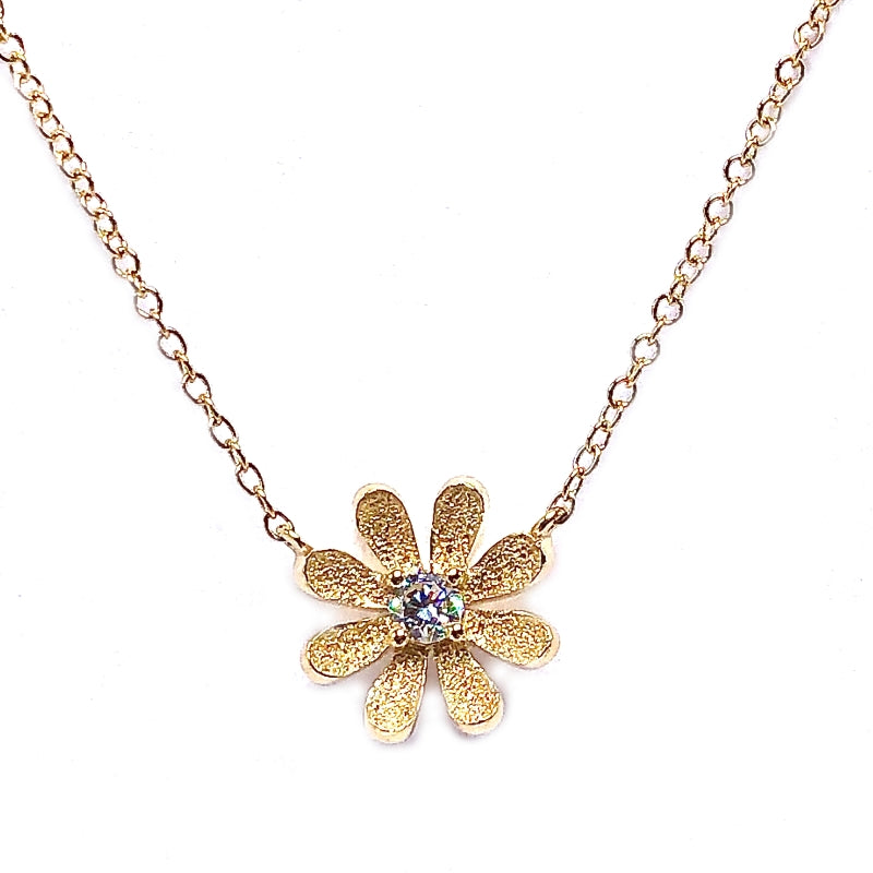 Shy Diamond Flower Necklace