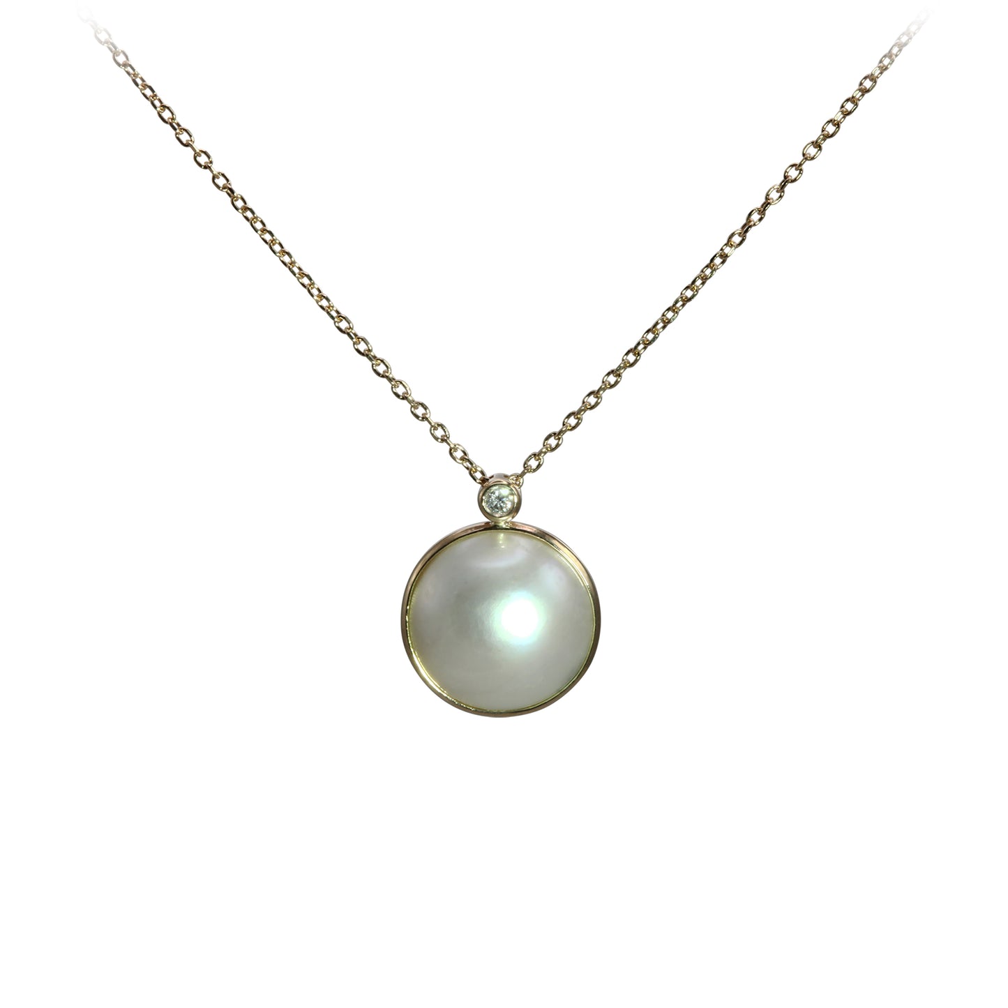 Mabe Pearl and Diamond Pendant