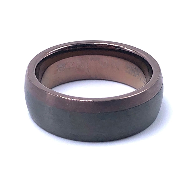 Black and Grey Tungsten Wedding Band