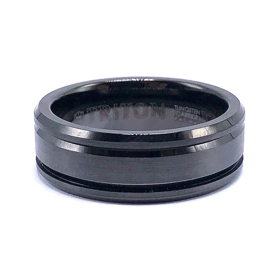 Grey Satin Wedding Band