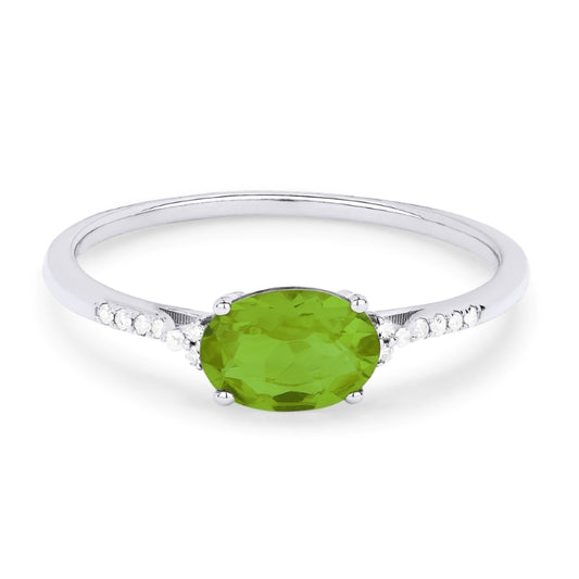 Oval Peridot and Diamond Ring