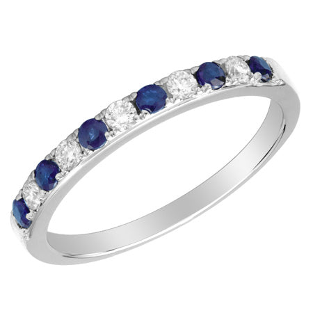 Diamond and Sapphire Wedding Band