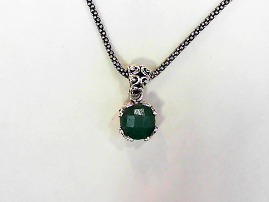 Sterling Silver Emerald Pendant