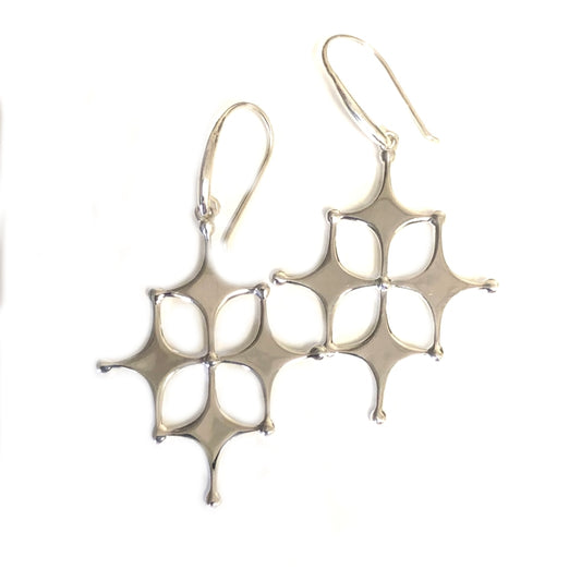 Satellite Drop Sterling Silver Earrings