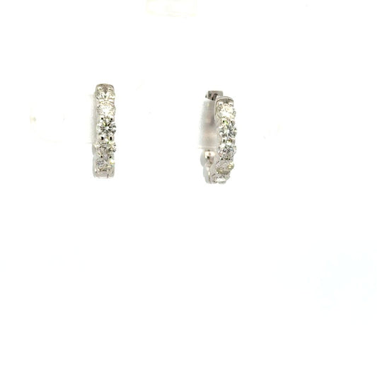 Diamond Hoop Earring  in White Gold