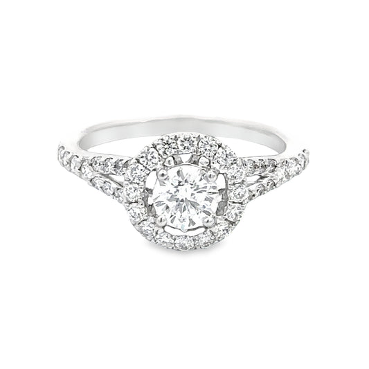 Round Diamond Engagement Ring in Halo Setting