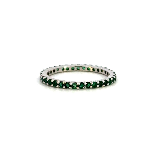 Emerald Round Eternity Wedding/Anniversary Band