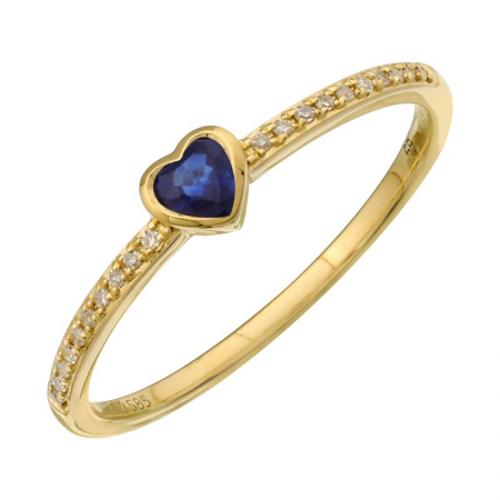Color Stone Sapphire and Diamond Ring-Women