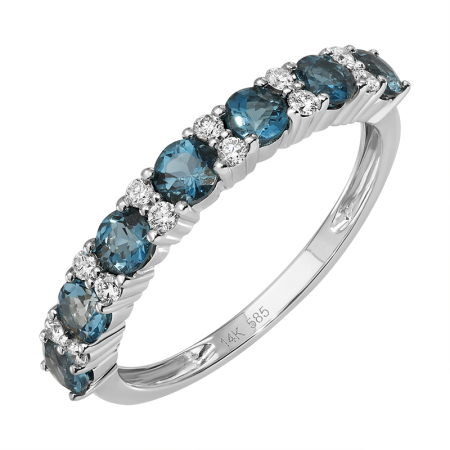 Blue Topaz and Diamond Ring