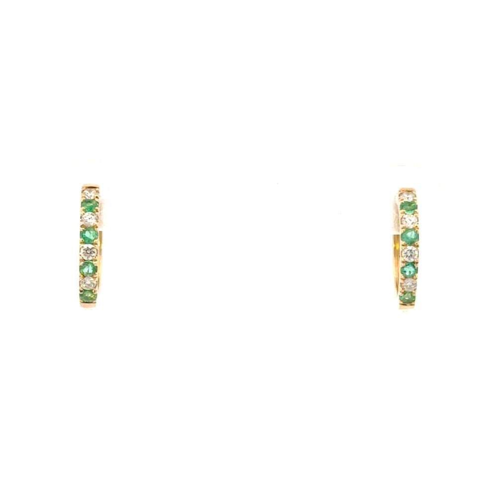 Emerald and Diamond Hoops