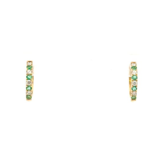Emerald and Diamond Hoops