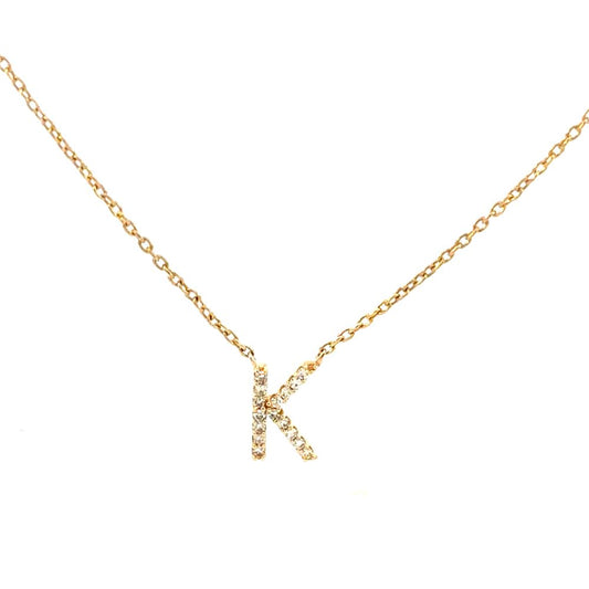 Diamond "K" Initial Pendant