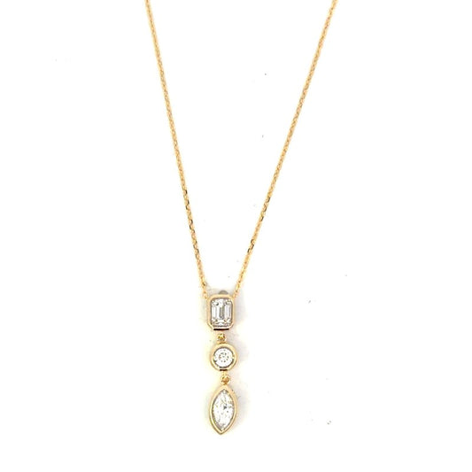 Multi Shape Bezel Diamond Pendant