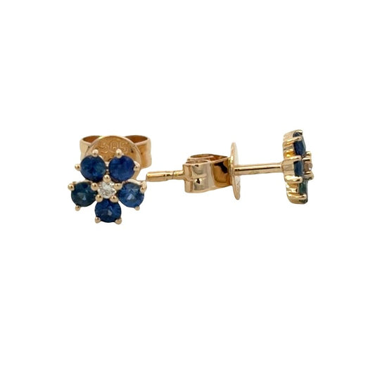 Sapphire Flower Studs