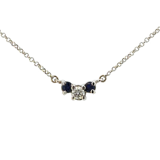 Three stone Sapphire and Diamond Pendant
