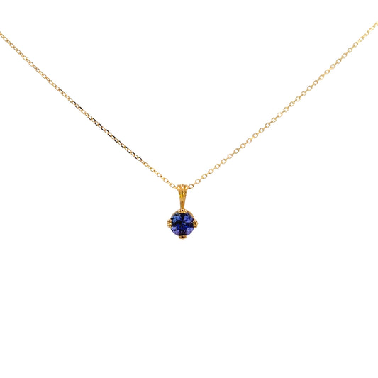 Tanzanite Round Solitaire Pendant