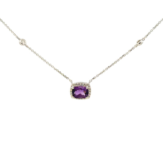 Amethyst  and  Diamond Necklace
