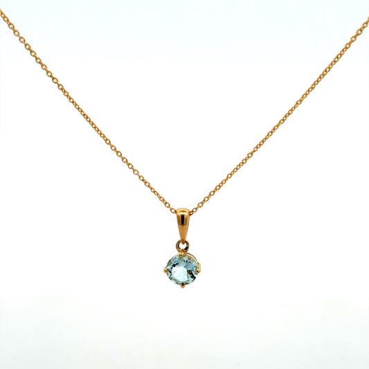 Swiss Blue Topaz Solitaire Pendant