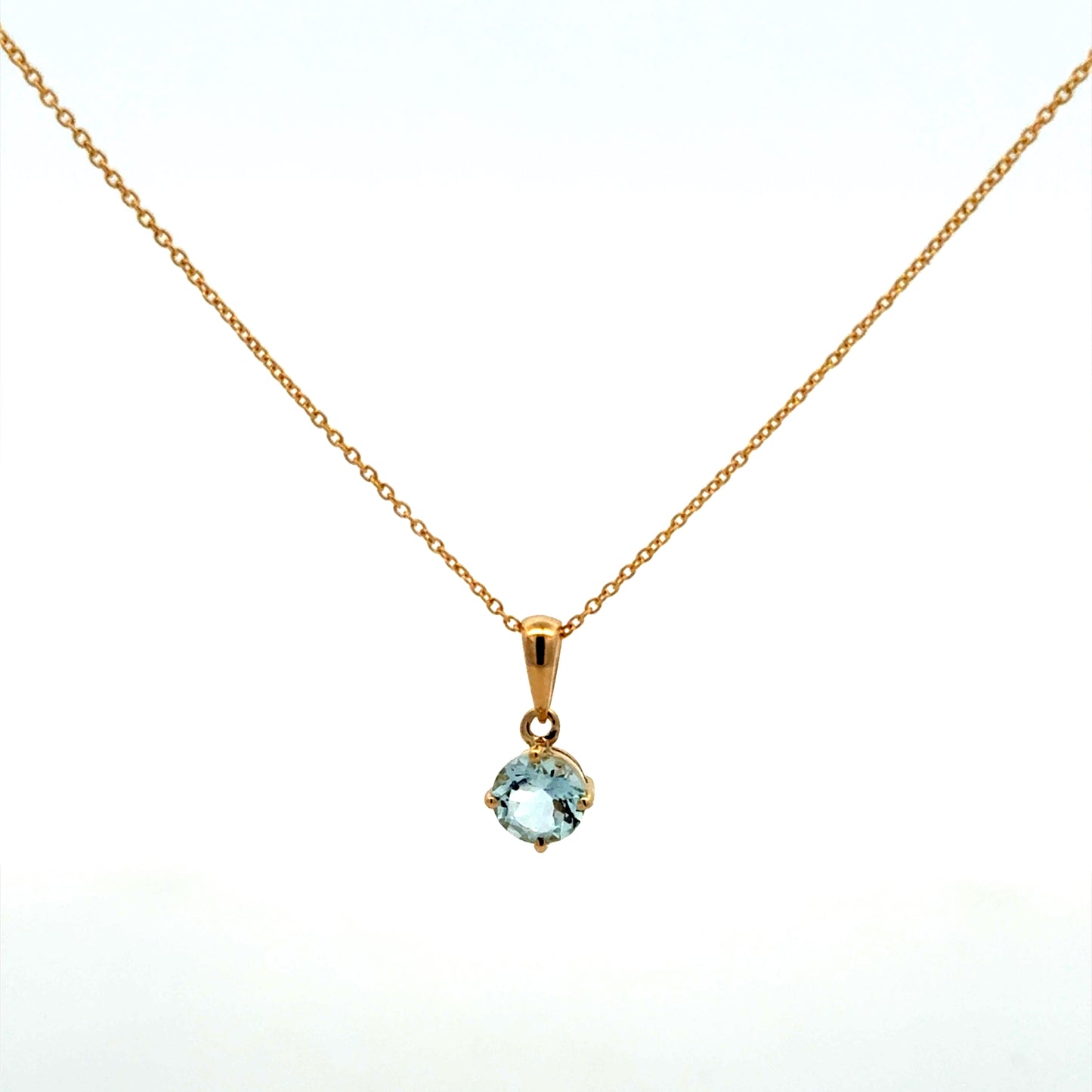 Swiss Blue Topaz Solitaire Pendant