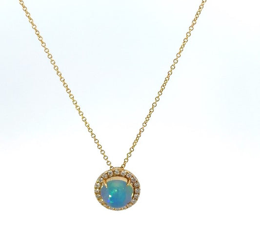 Opal and Diamond Pendant