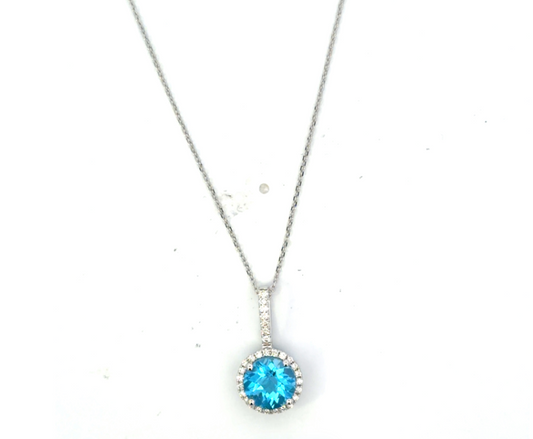 Swiss Blue Topaz Pendant