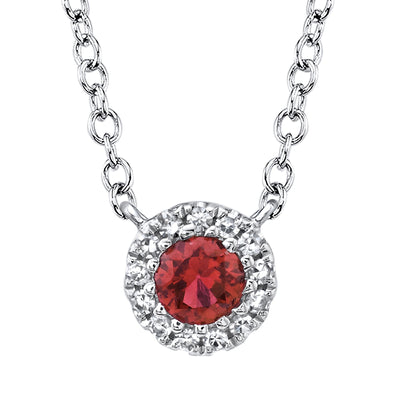 Shy Ruby and Diamond Pendant