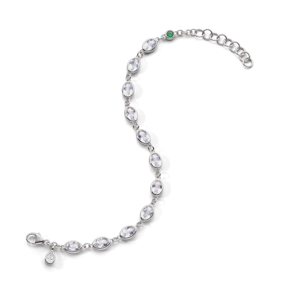 MRK Oval Bezel Set Rock Crystal Tennis Bracelet