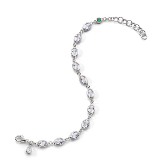MRK Oval Bezel Set Rock Crystal Tennis Bracelet