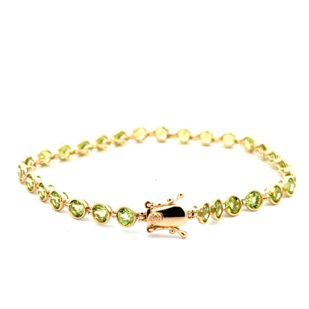 Peridot Bezel Set Bracelet