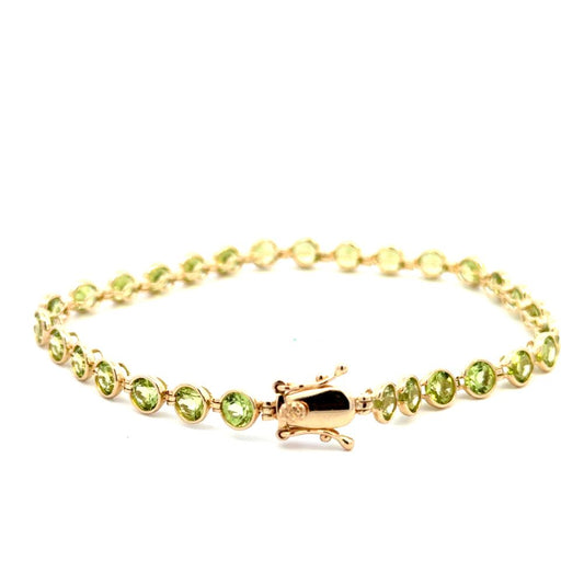 Peridot Bezel Set Bracelet