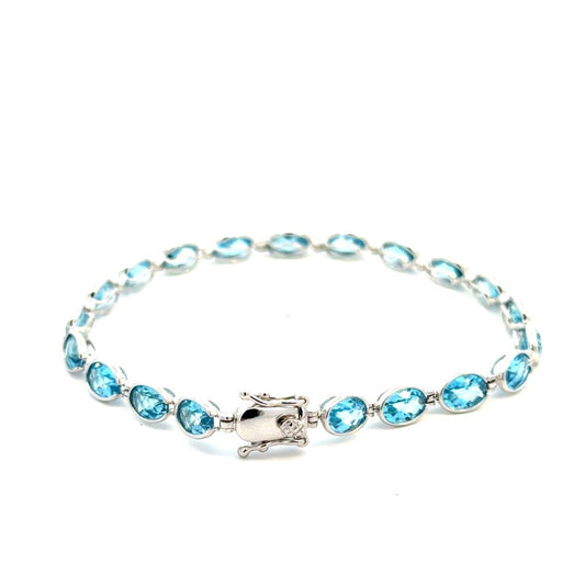 Swiss Blue Topaz Bezel Bracelet