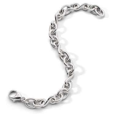 MRK Sterling Silver Alternating Infinity Link Bracelet