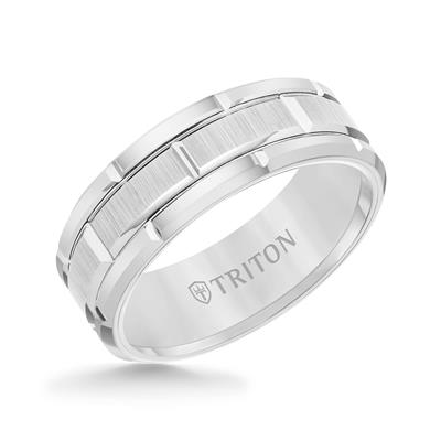 White Tungsten Carbide Wedding Ring Band