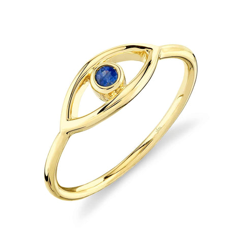 Shy Sapphire Round Eye Ring
