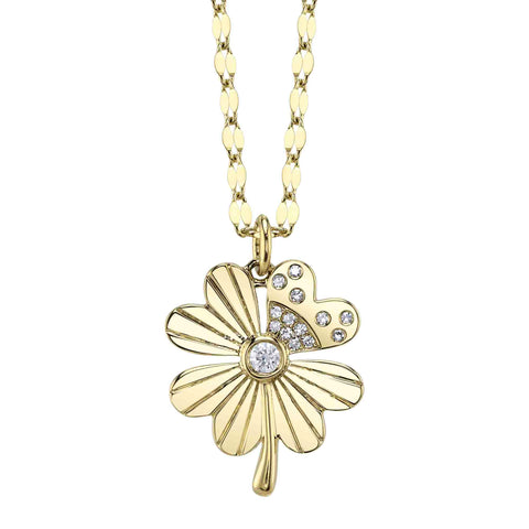 Shy Diamond Clover Necklace