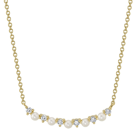 Shy Pearl and Diamond Pendant