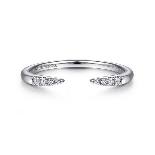 Open Diamond Tipped Wedding Band