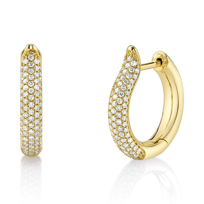 Shy Creation Diamond Hoop Earrings