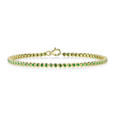 Shy  Emerald Bezel Tennis Bracelet