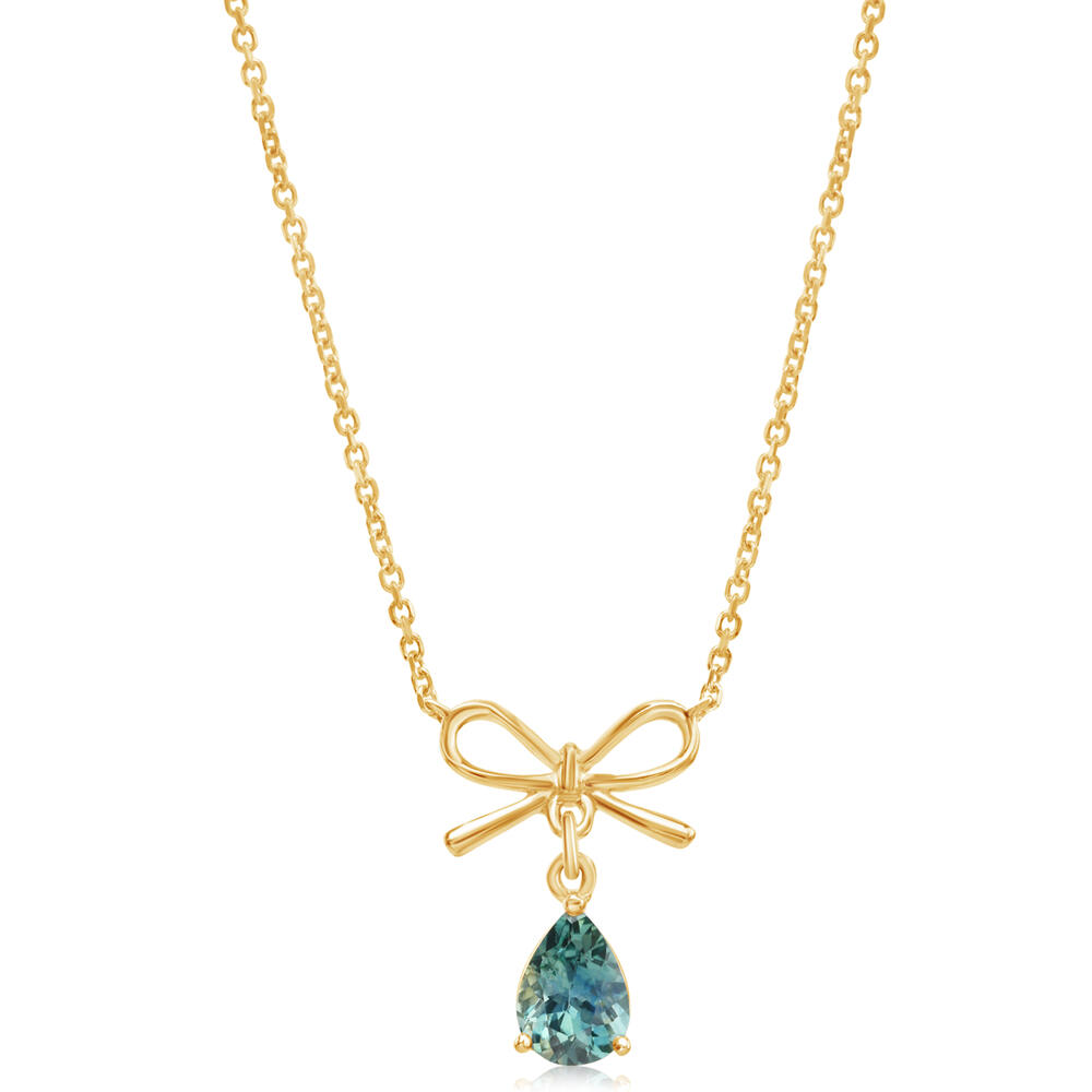 Sapphire Montana Pear Shape Bow Necklace