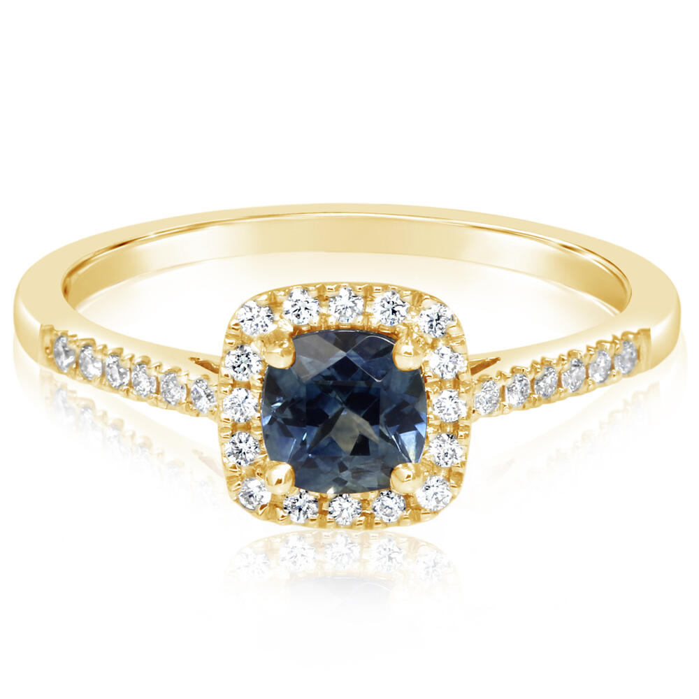 Cushion Cut  Montana Sapphire Ring