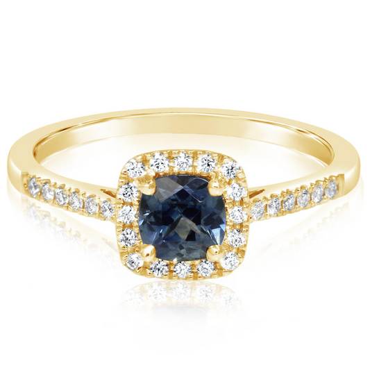 Cushion Cut  Montana Sapphire Ring