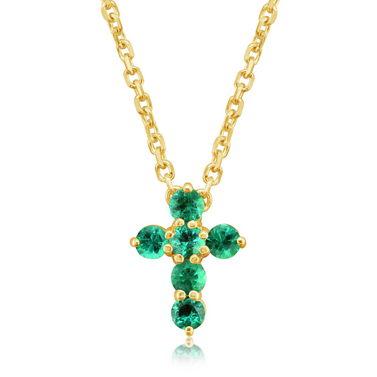Emerald Cross Necklace