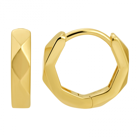 Diamond Cut Huggie Earrings