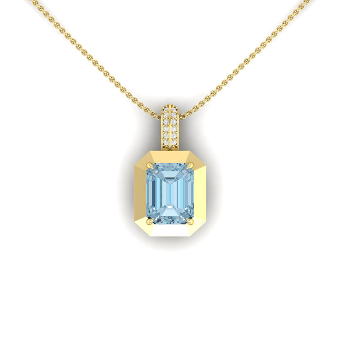 Aquamarine and Diamond Pendant