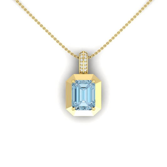 Aquamarine and Diamond Pendant