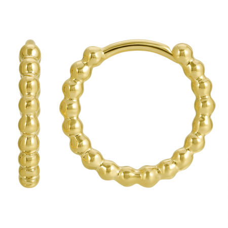 Gold Beaded Huggies