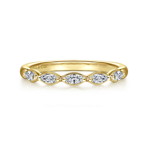marquise Diamond Wedding Band